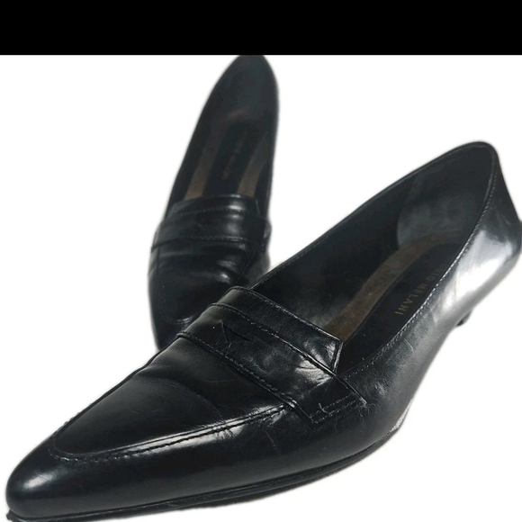 ANTONIO MELANI 🖤 Antonio Melani Blk Leather Loafer Pumps Sz 7 Work-to-Night[3A - Picture 7 of 9